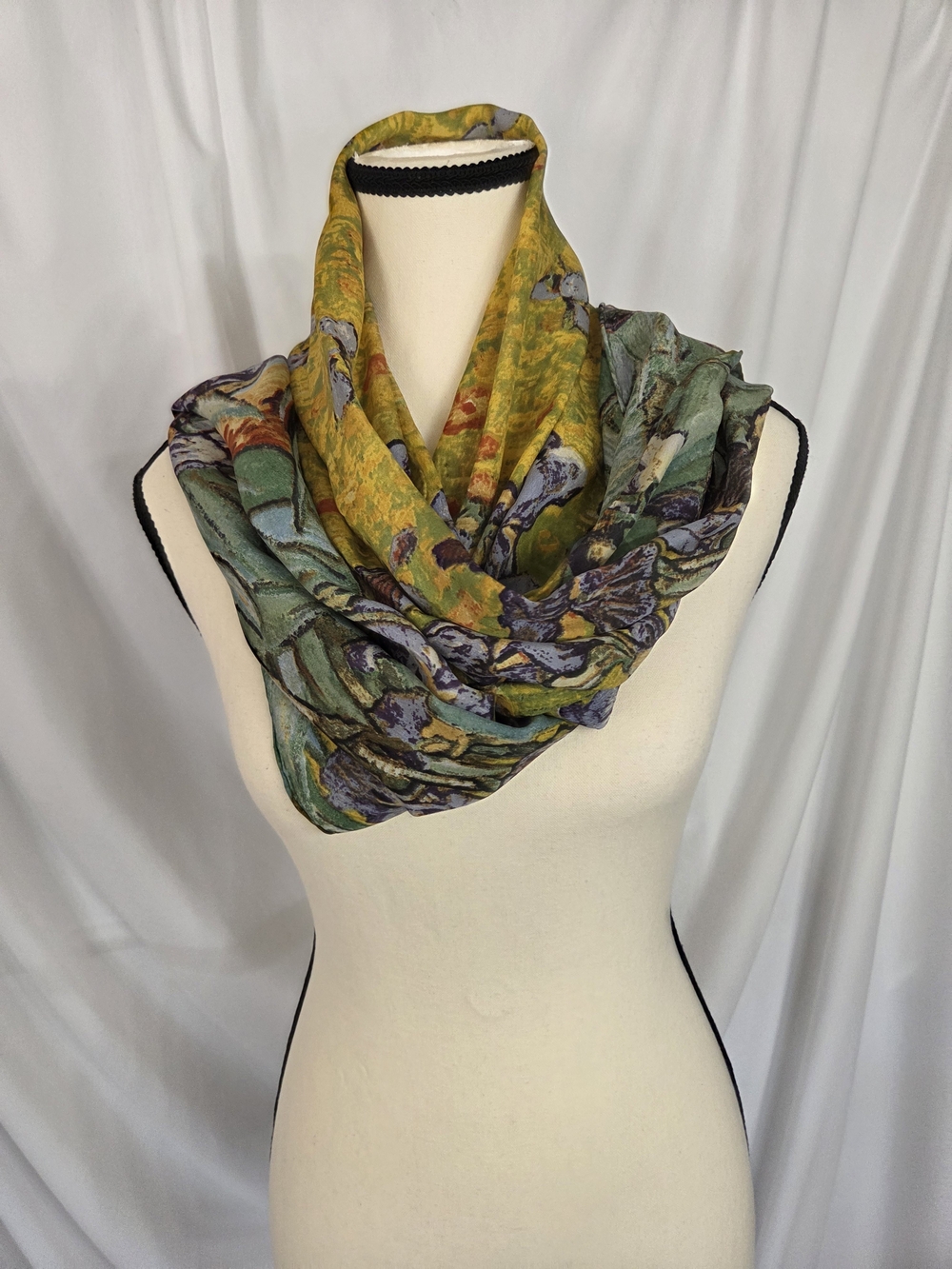 Covoon House Silk Floral Beauitful Scarf in Yellow and Green